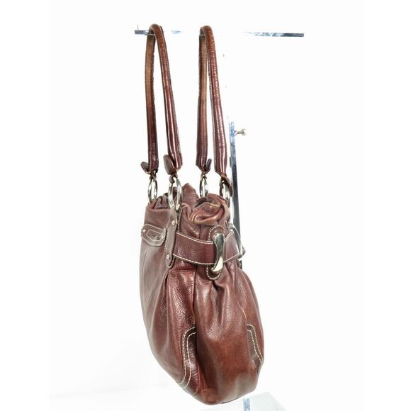 B. Makowsky Shoulder Bag Women Purse Leather Hobo Lined Pockets Brown Boho - Picture 3 of 7